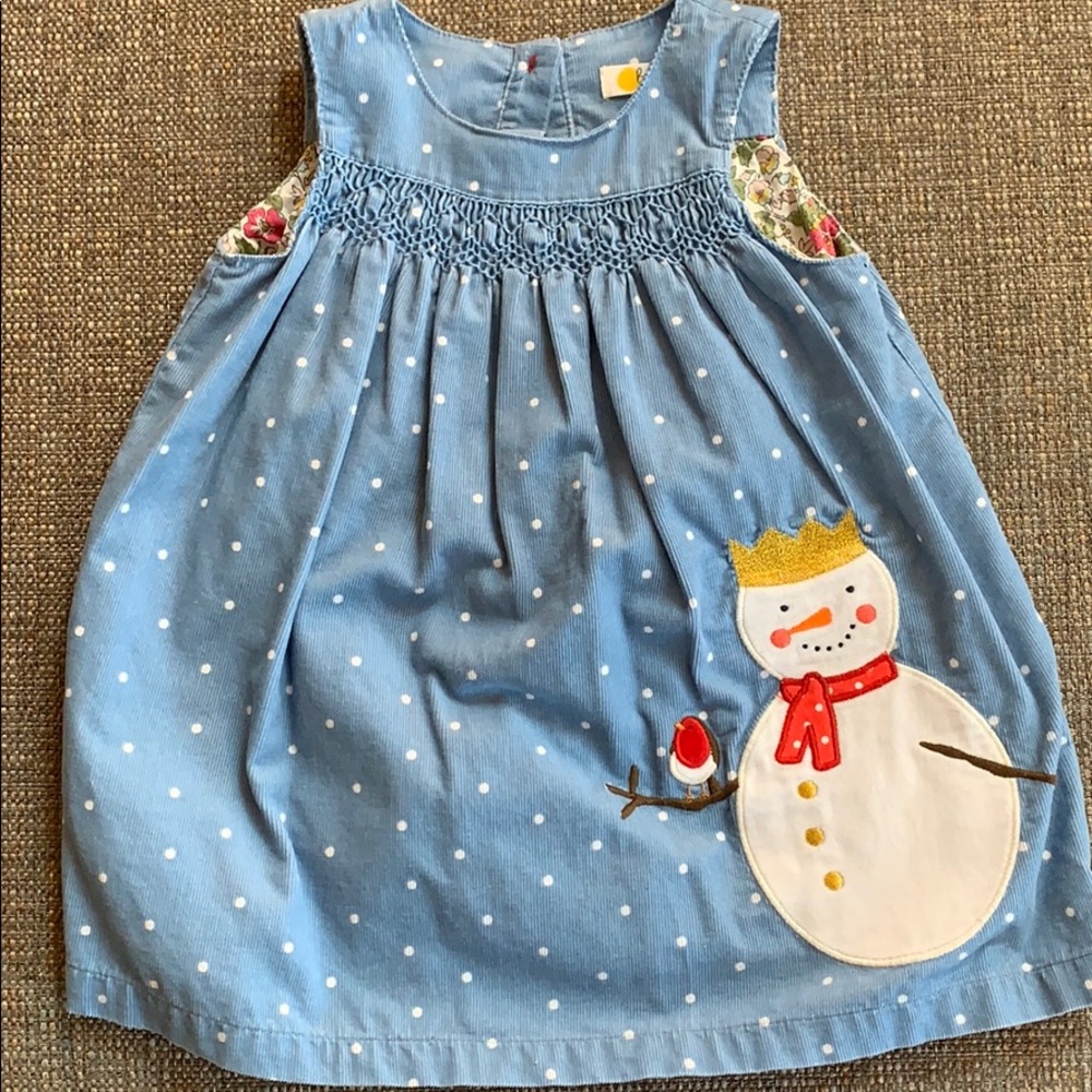 Baby Boden snowman girl jumper 6-12 mo.